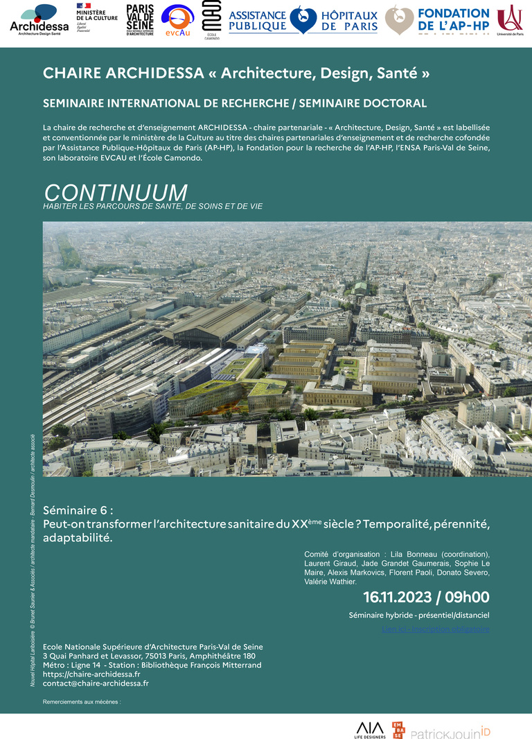 Carta - Reichen et Robert Associates - Marc Warnery /CONTUNUUM - Séminaire 6 : Peut-on transformer l’architecture sanitaire du XXème siècle ? Temporalité, pérennité, adaptabilité